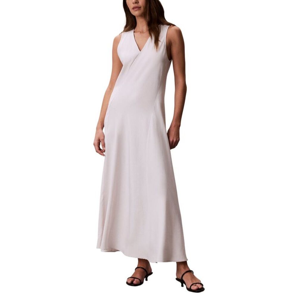 Calvin Klein Womens Panel Midi Dress, White